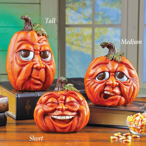 Collections Etc Expressive Pumpkins Fall Table Top Décor, Short
