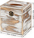 Pitmoly Square Tissue Box Cover, Wood Tissue Box Holder with Lid, Decorative Tissue Dispenser Organizer for Bathroom Vanity Countertop, Bedroom Dresser, Night Stand, Desk and Table (Pack of 2)