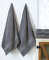Qute Home 4-Piece Washcloths, Bosporus Collection 100% Turkish Cotton Premium Quality Towels for Bathroom, Quick Dry Soft and Absorbent Turkish Towel, Set Includes 4 Wash Cloths (Grey)