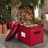 WBHome Christmas Ornament Storage Box with Removable Lid, 4'' Compartment Storage Container with Adjustable Dividers, Keeps 36 Holiday Ornaments & Decoration Accessories, Red