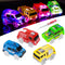Tracks Cars Replacement Only, Light Up Magic Cars for Tracks Compatible with Glow in The Dark Toy Cars with 5 LED Flashing Lights for Most Race Tracks Only Toy Cars Track Car Accessories (4 Pack)