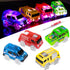 Tracks Cars Replacement Only, Light Up Magic Cars for Tracks Compatible with Glow in The Dark Toy Cars with 5 LED Flashing Lights for Most Race Tracks Only Toy Cars Track Car Accessories (4 Pack)