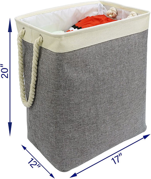 Casaphoria Laundry Basket with Handles & Brackets 65L Small/Large/Tall Hamper for Girl Collapsible Washing Bin Built-in Lining for Bedroom Dorm Clothing Storage