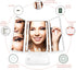 (2-Pack) Lighted Makeup Mirrors - 3-Color Dimmable Lighting Vanity w/ 32 LEDs, Tri-Fold Design - 1X 2X 3X Magnification, Smart Touchscreen Control, USB Power, Portable Folding Personal Cosmetic Mirror