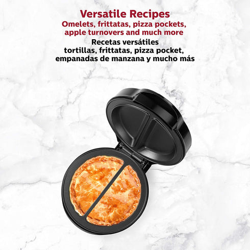 Holstein Housewares - Non-Stick Omelet & Frittata Maker, Black/Stainless Steel - Makes 2 Individual Portions Quick & Easy,HH-0937012SS