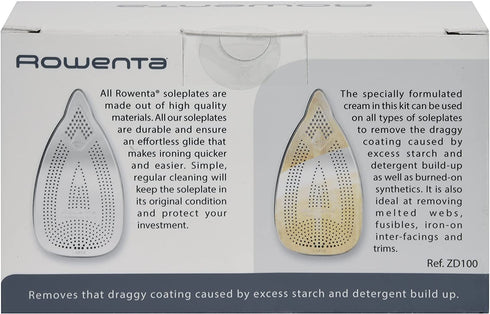 Rowenta ZD100 Non-Toxic Stainless Steel Soleplate Cleaner Kit for Steam Irons