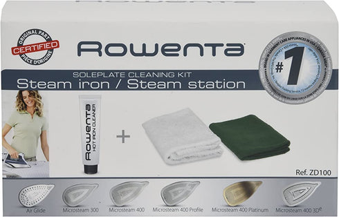 Rowenta ZD100 Non-Toxic Stainless Steel Soleplate Cleaner Kit for Steam Irons