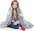 Greenco Kids Fleece Glow in The Dark Throw Blanket Fuzzy Throw Blanket Soft Warm Ultra Luxurious Receiving Blanket (48" x 60" Gray)