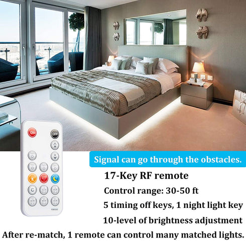 White LED Strip Lights, WOBANE Dimmable LED Light Strip Kit, 16.4ft Flexible Tape Lights for Bedroom,Kitchen,Under Cabinet,Bright 6500K Daylight, LED Mirror Lighting for Vanity Makeup Dressing Table