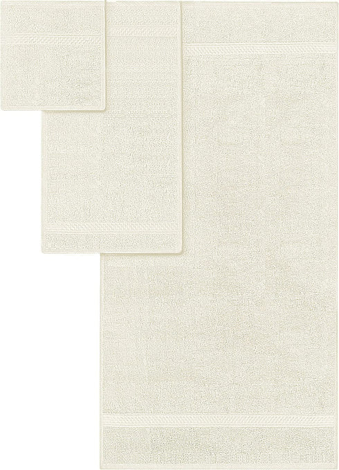 Utopia Towels Ivory Towel Set, 2 Bath Towels, 2 Hand Towels, and 4 Washcloths, 600 GSM Ring Spun Cotton Highly Absorbent Towels for Bathroom, Shower Towel, (Pack of 8)