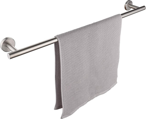 JQK Bath Towel Bar, 24 Inch Stainless Steel Towel Rack Bathroom, Towel Holder Brushed Finished Wall Mount, Total Length 27 Inch, TB110L24-BN