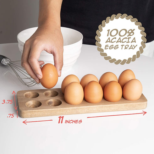 Gui's Chicken Coop Egg Tray - Rustic Wooden Egg Holder For Eggs Usable in Kitchen Refrigerator, or Countertop for Display or Storage - Easy to Clean€¦ (12 Eggs)