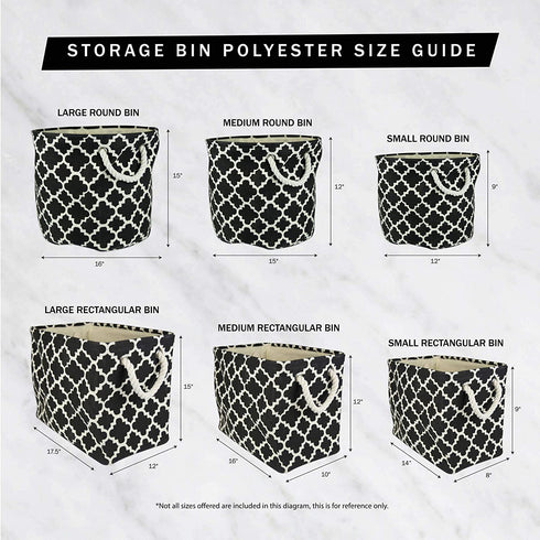 DII Polyester Container with Handles, Chevron Storage Bin, Large, Gray