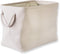 DII, Collapsible Variegated Polyester Storage Bin with Cotton Handles Large Cream