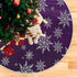 Vozoza Christmas Snowflake Purple Tree Skirt, Seasonal Tree Mat Holiday Party Supplies Ornaments Indoor Outdoor Decorations for Tabletop Trees 35.4 Inches B02X20046