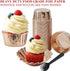 Foil Cupcake Liners With Lids 100 Pack,LNYZQUS 5.5 Oz Cupcake Tins Muffin Tins,Disposable Ramekins Muffin Cups Cupcake Cups Wrappers Holders For Wedding Party,with Spoons-Champagne