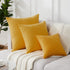 Top Finel Decorative Throw Pillow Cases Soft Chenille Solid Cushion Covers 24 X 24 for Couch Bedroom Car, Pack of 2, Mustard Yellow
