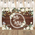 Allenjoy White Floral Mr & Mrs Engagement Decorations Backdrop Couples Wedding Bride and Groom Engaged Ceremony Anniversary Bridal Shower Supplies Photo Booth Background 7x5ft