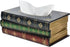 Crafted Classical Retro Wooden Antique Book Tissue Box Cover Rectangular Tissue Holder Dispenser Paper Cover Case Napkin Holder Home Decor for Bathroom Living Room Office car Kitchen (Dark Green)