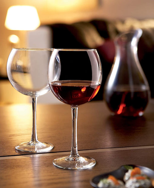Arc International Luminarc 4 Piece Cachet Balloon Wine Glass Set, Red, Set of 4, Clear