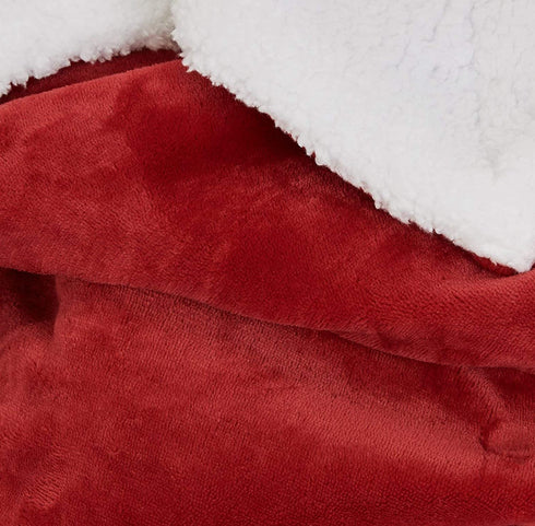 Amazon Basics Ultra-Soft Micromink Sherpa Blanket - Throw, Red