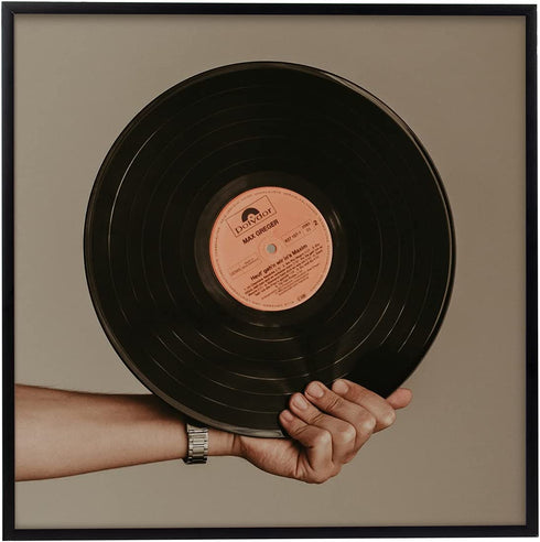 Golden State Art, 12.5x12.5 Aluminum Vinyl Record Album Cover Frame Display (Black)