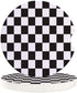 Absorbent Stone Car Coasters for Drinks,Absorb Condensation for protect the Car Cup Holder,Small 2.56"Diameter,Set of 2,Simple Black and White Checkered Flag