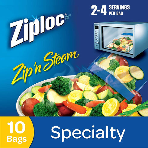 Ziploc Zip'N Steam Medium Cooking Bags, 10 CT (Pack - 3)