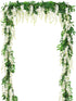 DearHouse 2Pcs 6Ft/Piece Artificial Flowers Wisteria Garland Artificial Wisteria Vine Hanging Flower Greenery Garland for Home Garden Outdoor Wedding Arch Floral Decor (White)