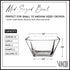 Vikko 64.25 Ounce Glass Serving Bowl | Beautiful Geometric Squared Shape, Made from Thick, Durable Glass, Great for Salads, Dessert, Fruit, and More, Microwave and Dishwasher Safe