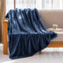 BT.WA Throw Blanket with Pompom Fringe Soft Cozy Flannel Blanket for Couch Sofa Bed Camping Travel Home Decor (Aegean Blue, 51"x63")