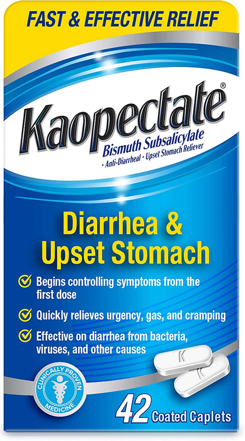 Kaopectate Multi-Symptom Anti-Diarrheal& Upset Stomach Reliever, 42 Caplets