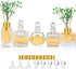 Diffuser Glass Bottles Set of 5 DIY Empty Clear Glass Fragrance Bottle with Gold Caps Reeds Sticks Vase Decorative Oil Diffusers for Home Office Desk Decoration Wedding Replacement Girl Women Gift