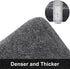 Buganda Microfiber Bathroom Contour Rug (20x24, Grey) Shaggy Soft and Absorbent , Non Slip, Thick Plush, Machine Washable U Shape Toilet Rug for Bathroom