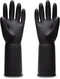 Uxglove Chemical Resistant Latex Gloves,Cleaning Protective Safety Work Heavy Duty Rubber Gloves,12.6",Black 1 Pair Size Large