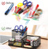 Ludato 2 Pieces Mesh Pen Holder Desk Organizers?3 Compartments Black Mesh Pencil Holder for Desk Gifts for Husband