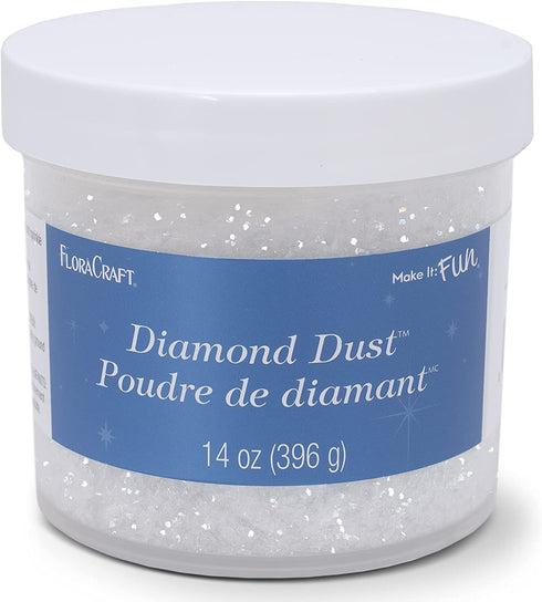 FloraCraft Diamond Dust Glitter 14 Ounce Clear Glass