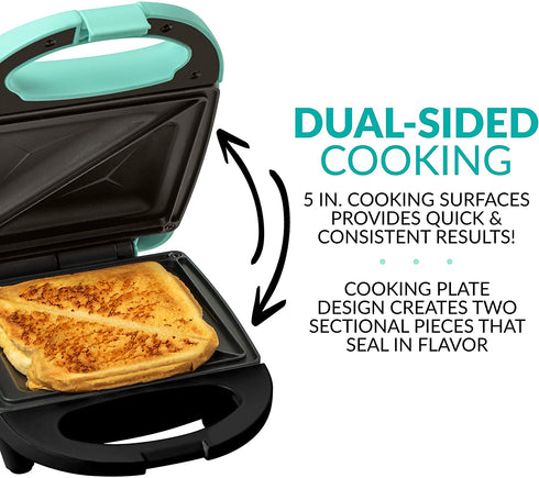 Nostalgia MSAND5MG MyMini Personal Sandwich Maker Pizza Pockets, Quesadillas, Breakfast, Paninis, Mini, Mint Green