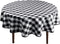 Hiasan Checkered Round Tablecloth 60 Inch - Waterproof Stain and Wrinkle Resistant Washable Fabric Table Cloth for Dining Room Party Outdoor Picnic, Black and White