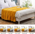 MIULEE Fleece Throw Blanket with Pompom Tassel for Halloween Soft Flannel Cozy Mustard Yellow Bed Blanket Fuzzy Plush Warm Farmhouse Boho Decor for Couch Sofa Bed Throw Size 50"x60"