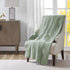 Madison Park Tuscany Luxury Oversized Quilted Throw with Scalloped Edges Seafoam 60x72 Quilted Premium Soft Cozy Microfiber For Bed, Couch or Sofa