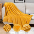 MIULEE Fleece Throw Blanket with Pompom Tassel for Halloween Soft Flannel Cozy Mustard Yellow Bed Blanket Fuzzy Plush Warm Farmhouse Boho Decor for Couch Sofa Bed Throw Size 50"x60"