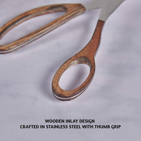 Folkulture Salad Tongs or Tongs for Cooking, Heavy Duty Stainless Steel Kitchen Tongs for Cooking, Grill or Serving Food Bread Dessert, Heat Resistant, 11.5 Inches Metal Tongs, Wooden
