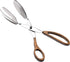 Folkulture Salad Tongs or Tongs for Cooking, Heavy Duty Stainless Steel Kitchen Tongs for Cooking, Grill or Serving Food Bread Dessert, Heat Resistant, 11.5 Inches Metal Tongs, Wooden