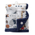Lambs & Ivy Future All Star Sports Sherpa Blanket, Blue/Red