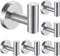 Towel Hooks Bath Towel Hook 6 Pack Wall Hooks SUS 304 Stainless Steel Coat Hooks, Heavy Duty Robe Hook Holder for Bathroom Kitchen Garage Home Hotel Cabinet Office(Silver)