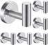 Towel Hooks Bath Towel Hook 6 Pack Wall Hooks SUS 304 Stainless Steel Coat Hooks, Heavy Duty Robe Hook Holder for Bathroom Kitchen Garage Home Hotel Cabinet Office(Silver)