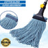 (3 Pack) Commercial Mop Head Replacement, Blue Cotton Looped End String, Industrial Cleaning Mop Heads Replacements Refill
