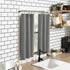 No. 918 Martine Microfiber Semi-Sheer Rod Pocket Kitchen Curtain Valance and Tiers Set, 54 in x 24 in (3 Piece), Gray