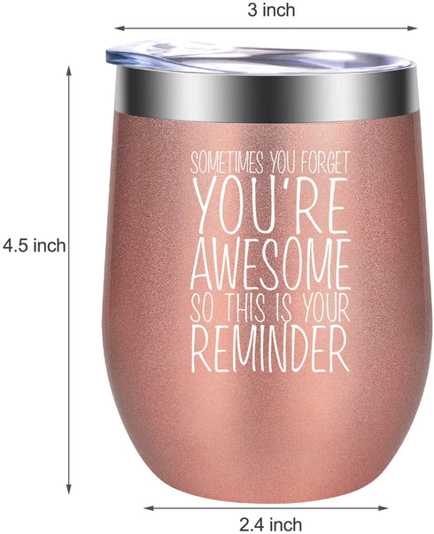 Thank You Tumbler, Teacher Appreciation Gifts for Women - Graduation Gifts, Proud of You Gifts for Her - Funny Mothers Day Gifts for Friend, Mom, Coworker, Wife, Daughter, Lady - GSPY Wine Tumbler Cup